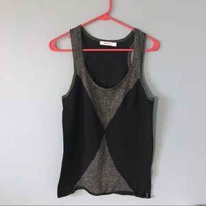 SOLD. RVCA Sweater Sleeveless Geometric Glitter Tank